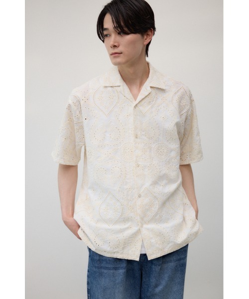 RAFFLES by Michel Adab Linen 100% 開襟シャツ Auralee Linen Silk Tweed Half-Sleeved Shirt | Liberty