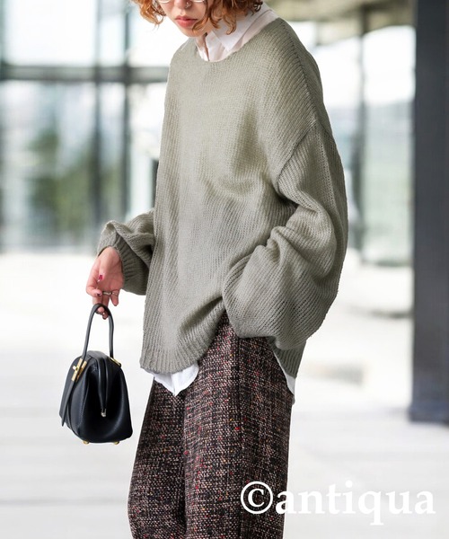 munsingwear グリッターセーター LL antiqua（アンティカ） ニット セーター ローゲージグリッターニット