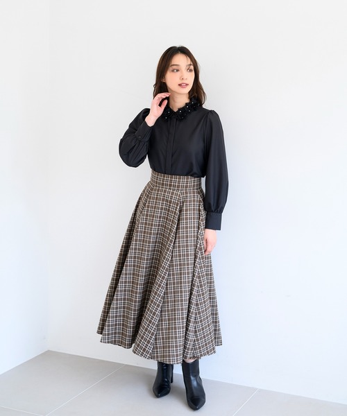 MISCH MASCH ブラウス シャツ 2024秋冬新作襟モチーフブラウス