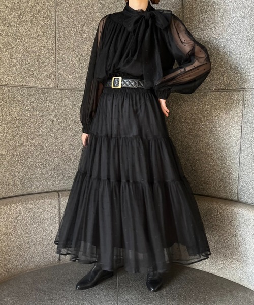 INGEBORG スカート チュールエンブレースティアードスカート 