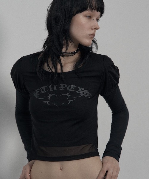 tシャツ 「SETUP‐EXE」MESH LAYERED TOP レディース SETUPEXE tシャツ 「SETUP‐EXE」MESH LAYERED TOP レディース