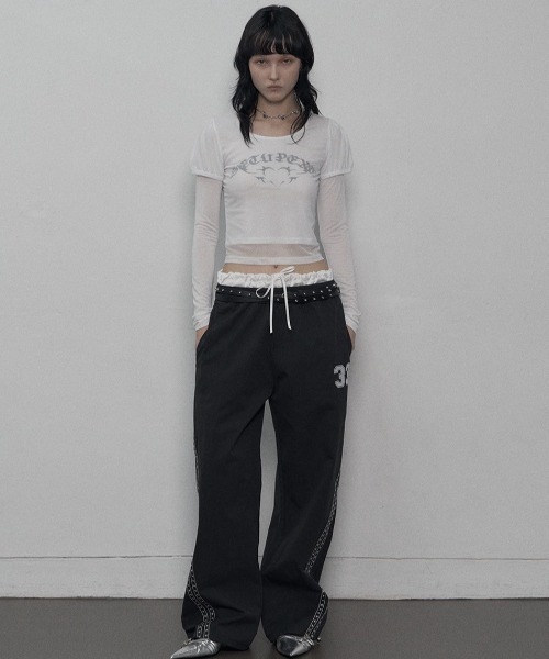 tシャツ 「SETUP‐EXE」MESH LAYERED TOP レディース SETUPEXE tシャツ 「SETUP‐EXE」MESH LAYERED TOP レディース
