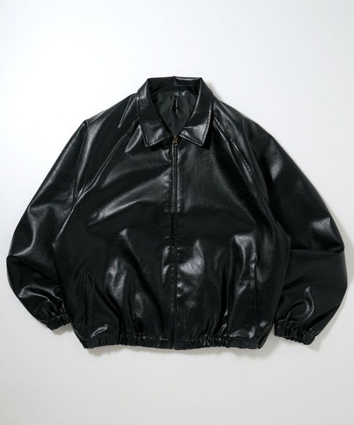 ヴィンテージ ギミック レザー ブルゾン 本革 黒 短丈 M ヴィンテージレザーブルゾン｜ACLENT（アクレント）