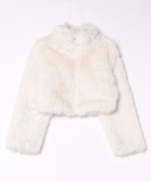 おしゃれスタ コート アウター フェイクファーショート丈ジッパー
