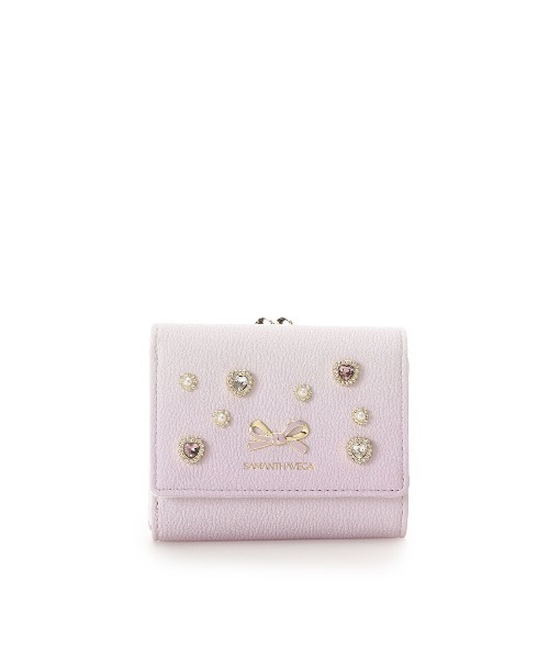 SAMANTHAVEGA ハートビジューグラデーション折財布 ピンク ハートビジューグラデーション折財布【ピンク】(ピンク