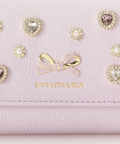 SAMANTHAVEGA ハートビジューグラデーション折財布 ピンク ハートビジューグラデーション折財布【ピンク】(ピンク