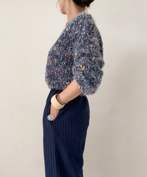 i-SOOK - isook ＊ ボリュームスリーブアンゴラニット I-SOOK ニット セーター ミックスカラーシャギーニット (comochi