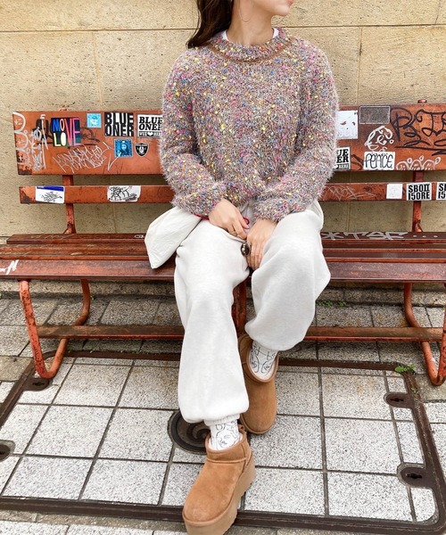 I-SOOK（アイスー） ニット セーター ミックスカラーシャギーニット