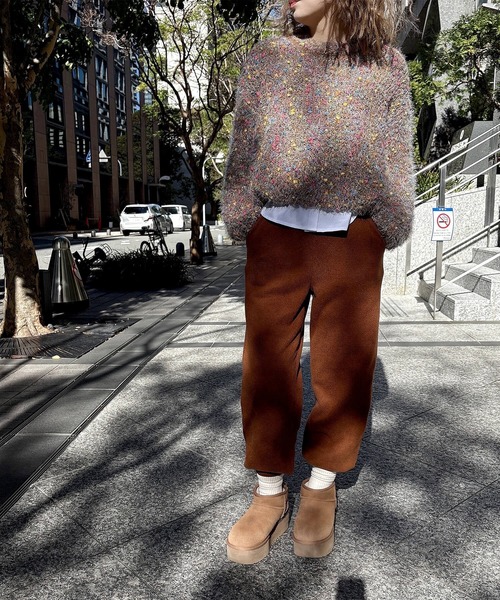 I-SOOK（アイスー） ニット セーター ミックスカラーシャギーニット