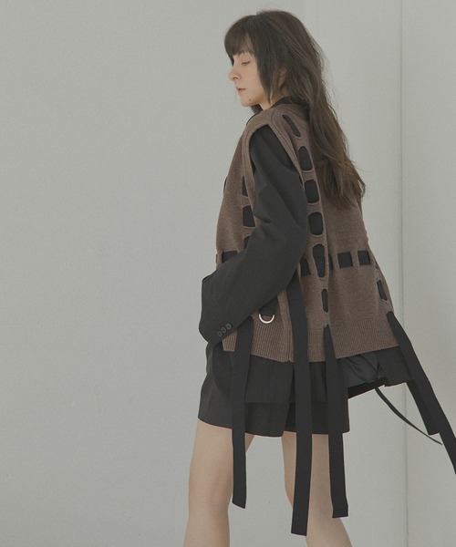 ベスト ジレ テープディテールニットベスト / Tape Detail Knit Vest レディース
