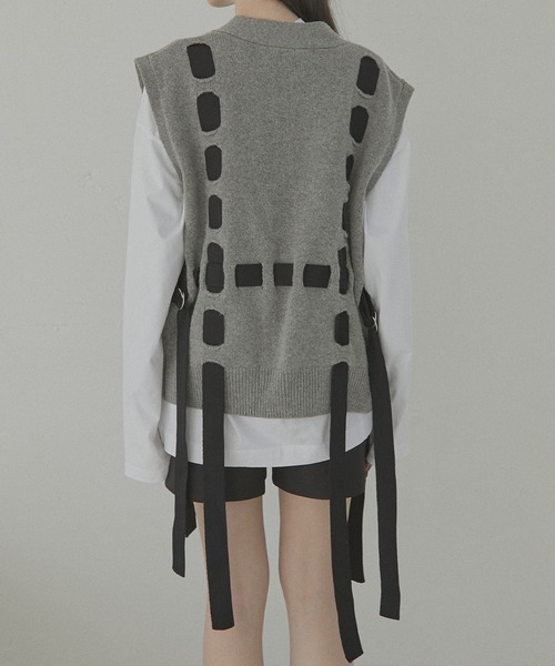 ベスト ジレ テープディテールニットベスト / Tape Detail Knit Vest レディース LE CIEL BLEU ベスト ジレ テープディテールニットベスト / Tape