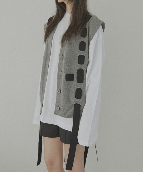 ベスト ジレ テープディテールニットベスト / Tape Detail Knit Vest レディース LE CIEL BLEU ベスト ジレ テープディテールニットベスト / Tape