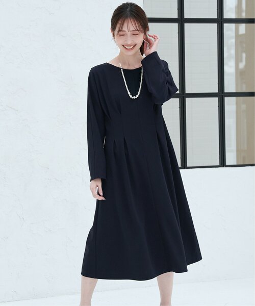 IKKA LOUNGE ワンピース カットジョーゼットタックワンピース