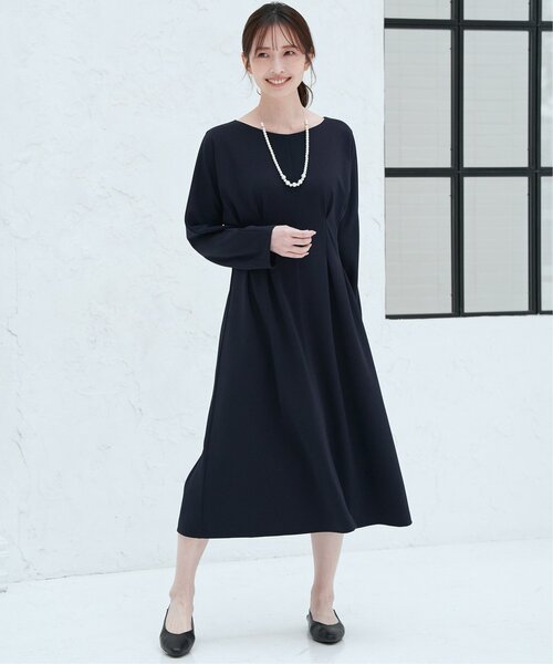 IKKA LOUNGE ワンピース カットジョーゼットタックワンピース
