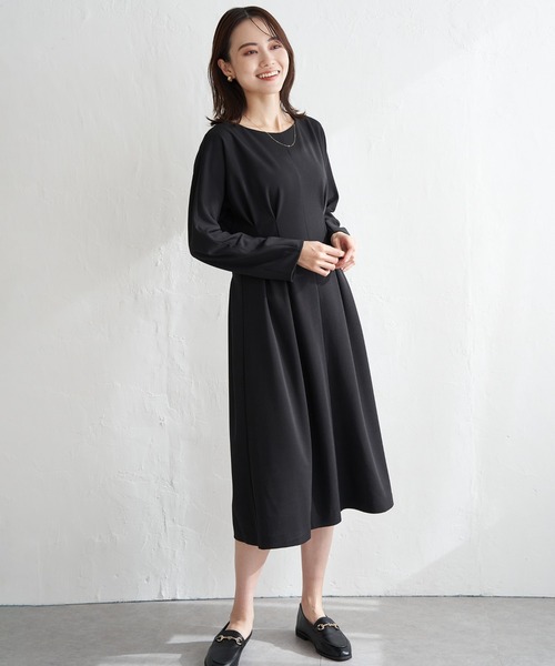 IKKA LOUNGE ワンピース カットジョーゼットタックワンピース