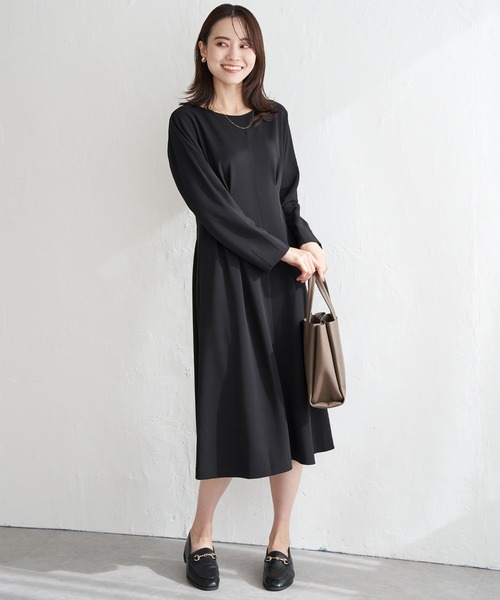 IKKA LOUNGE ワンピース カットジョーゼットタックワンピース