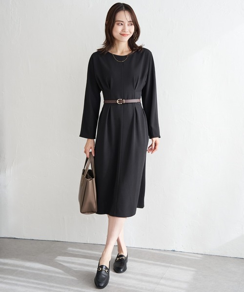 IKKA LOUNGE ワンピース カットジョーゼットタックワンピース