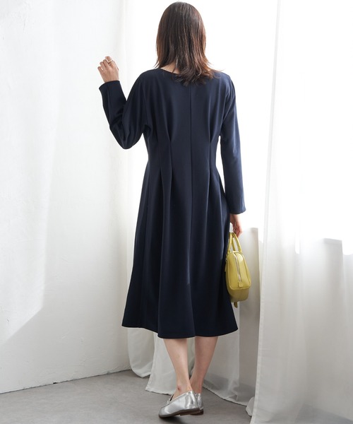 IKKA LOUNGE ワンピース カットジョーゼットタックワンピース