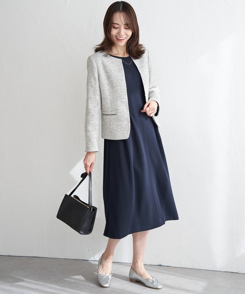 IKKA LOUNGE ワンピース カットジョーゼットタックワンピース