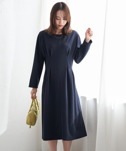 IKKA LOUNGE ワンピース カットジョーゼットタックワンピース