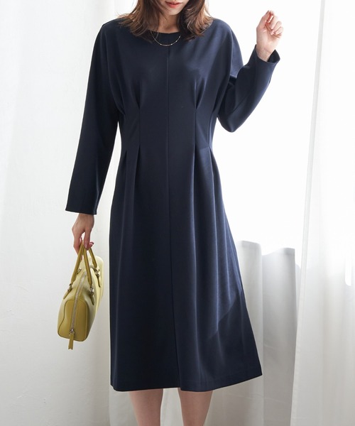 IKKA LOUNGE ワンピース カットジョーゼットタックワンピース