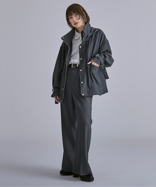 Ellno Loset（エルノロゼット） パンツ カラーフレアパンツ/ SET UP