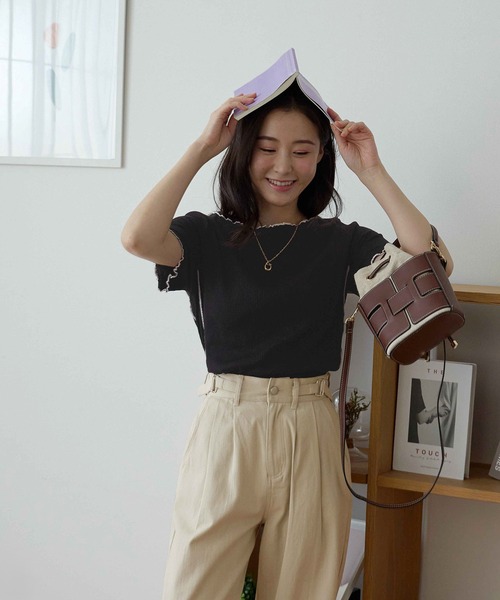 tシャツ 配色ボートネックメロートップス レディース : ZOZOTOWN Yahoo