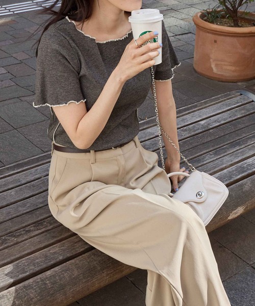 tシャツ 配色ボートネックメロートップス レディース : ZOZOTOWN Yahoo