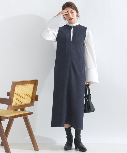 9001出品 OandI（オーアンドアイ） ワンピース フェイクスエードIライン