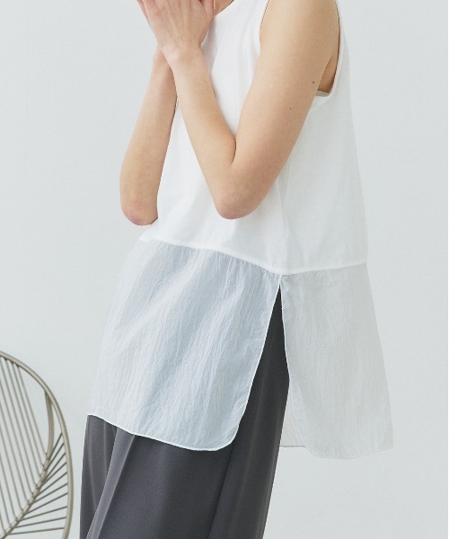 新品タグ付き　エリコカトリシアーガータータンクトップ sheer gater tank top | ERiKOKATORi