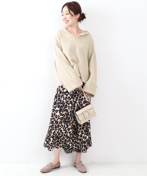 「NOBLE」 ニットパーカー FREE ベージュ レディース_画像2