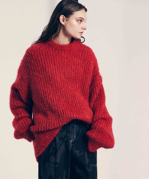 MAISON SPECIAL（メゾンスペシャル） 長袖ニット 2 レッド メンズ