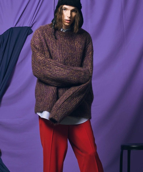 MAISON SPECIAL（メゾンスペシャル） 長袖ニット 2 レッド メンズ