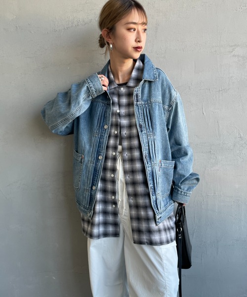 Levi's ライトブルー プリーツ デニムジャケット L Levi's デニムジャケット gジャン 「LEVI'S/リーバイス