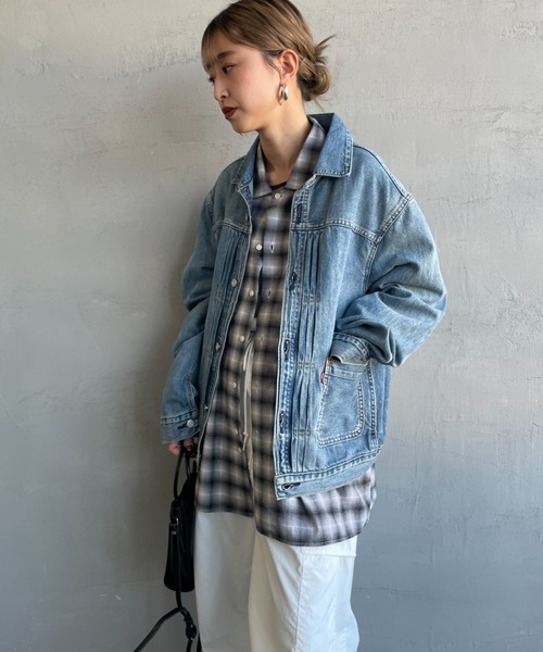 Levi's ライトブルー プリーツ デニムジャケット L Levi's デニムジャケット gジャン 「LEVI'S/リーバイス