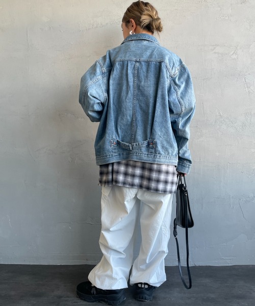 Levi's ライトブルー プリーツ デニムジャケット L Levi's デニムジャケット gジャン 「LEVI'S/リーバイス