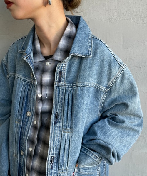 Levi's ライトブルー プリーツ デニムジャケット L Levi's デニムジャケット gジャン 「LEVI'S/リーバイス