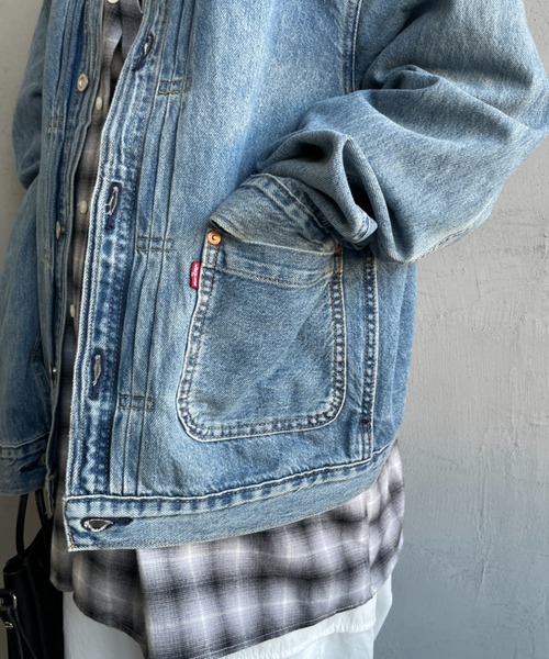 Levi's ライトブルー プリーツ デニムジャケット L Levi's デニムジャケット gジャン 「LEVI'S/リーバイス