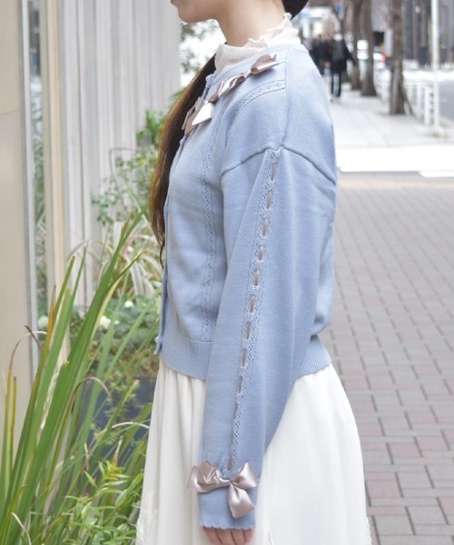 rosymonster シルクサテンリボンカーディガン rosymonster シルクサテンリボンカーディガン - メルカリ