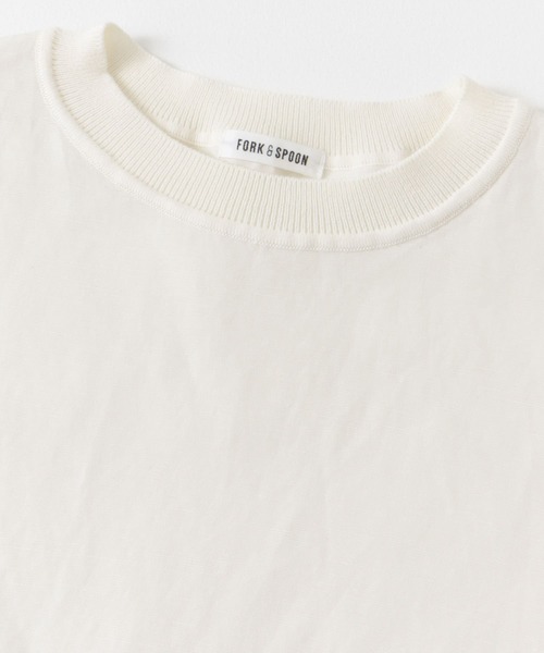 今期 FORK＆SPOON プルオーバーブラウス 麻混Tシャツ 完売色 セール】FORK&SPOON プルオーバーブラウス（Tシャツ/カットソー