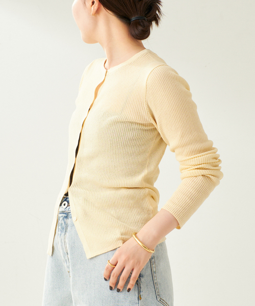 美品◆plage WO/COルーズカーディガン plage カーディガン whisper rib sheer レディース : ZOZOTOWN