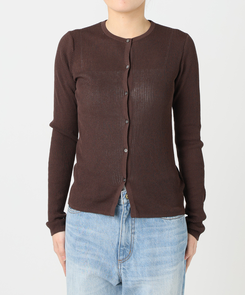 Plage 美品✨whisper rib sheer カーディガン セール】whisper rib sheer カーディガン（カーディガン/ボレロ