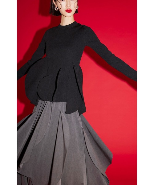 OMMO CIRCLE LAYERED DOCKING KNIT TOP ニット OMMO ONLINE STORE / CIRCLE LAYERED DOCKING KNIT TOP