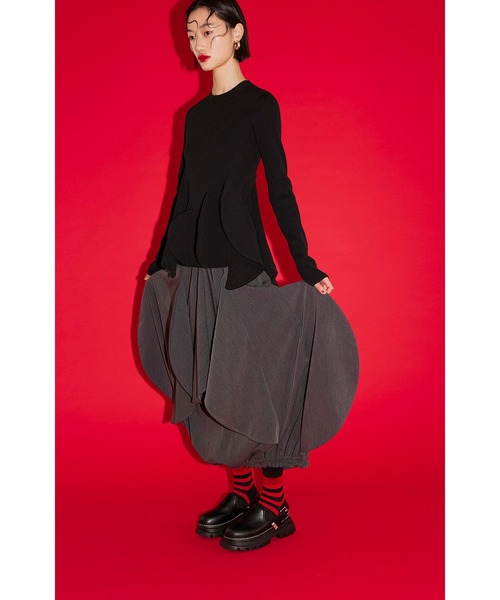OMMO ニット セーター CIRCLE LAYERED DOCKING KNIT TOP