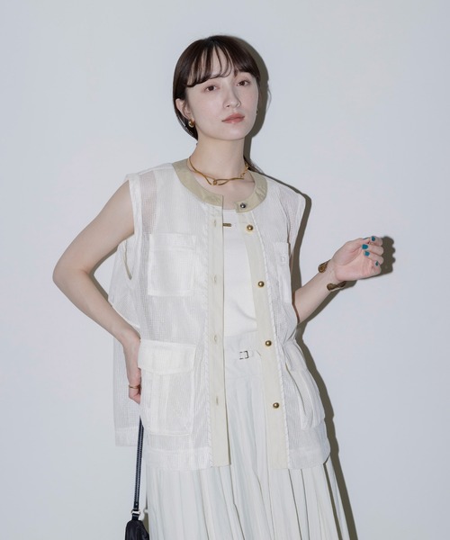 Eimee Law（エイミーロウ） ベスト ジレ バックフリル アウトポケット