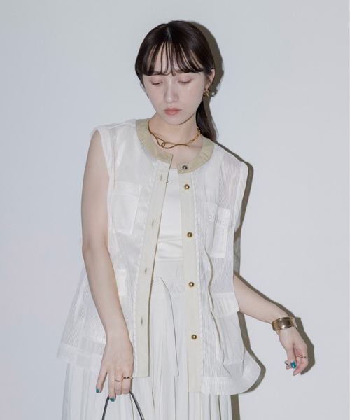 Eimee Law（エイミーロウ） ベスト ジレ バックフリル アウトポケット