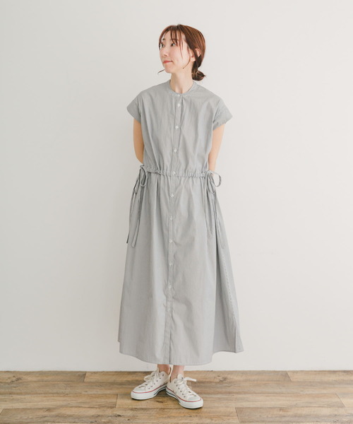 ITEMS URBANRESEARCH ワンピース ウエストギャザーストライプ