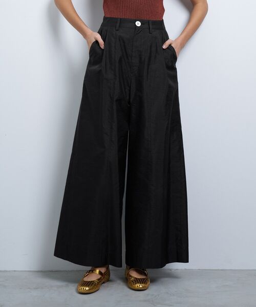 新品　LANVIN ランバン　ワイドパンツ LANVIN en Bleu ワイドパンツ パンツ シャンタンタフタワイドパンツ