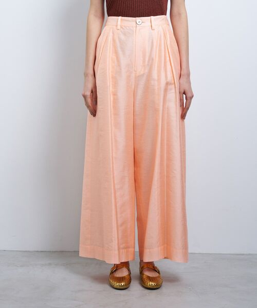 LANVIN en Bleu ワイドパンツ パンツ シャンタンタフタワイドパンツ