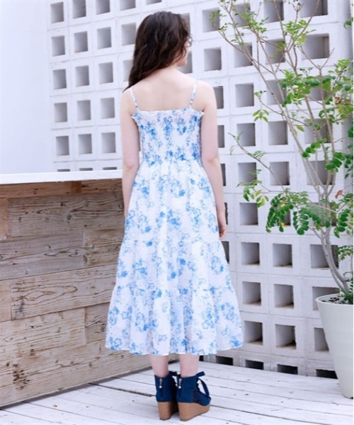 axes femme ワンピース ネモフィラプリントブラウス×ワンピース